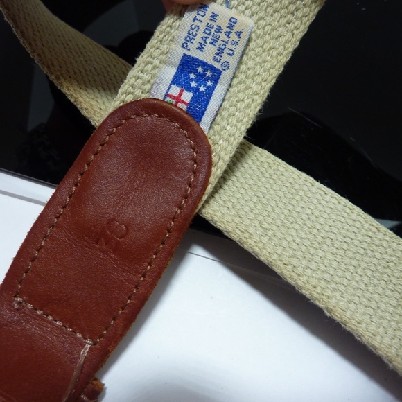 Preston Lobster Belt Men 38 Leather Fabric Navy Made USA New England Fisherman - Picture 3 of 4